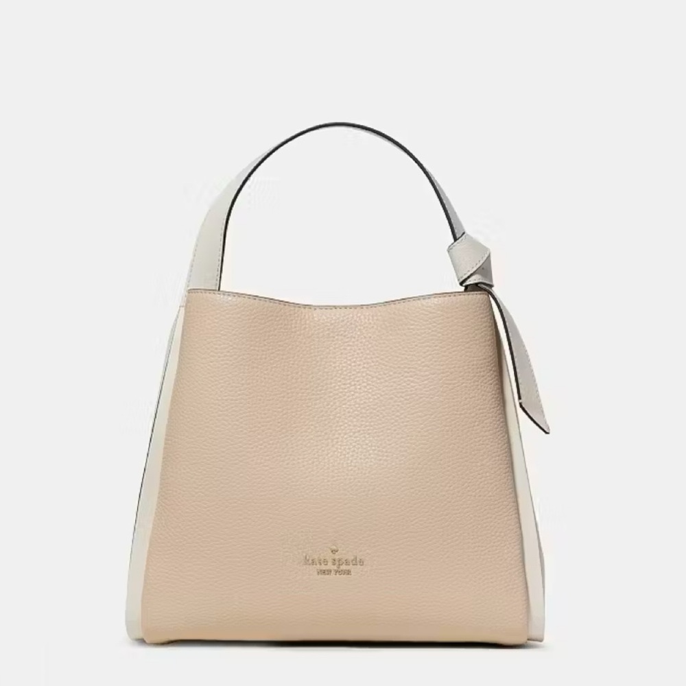 ♠️Kate Spade Knott Colorblock Convertible Crossbody Tote Bag, Light Cream NWT